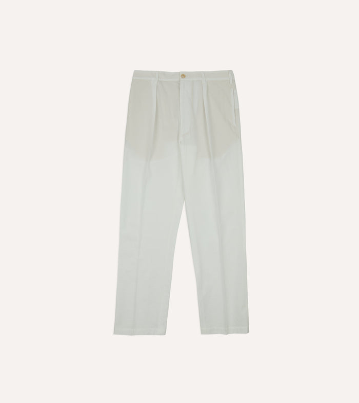 White Seersucker Games Trousers