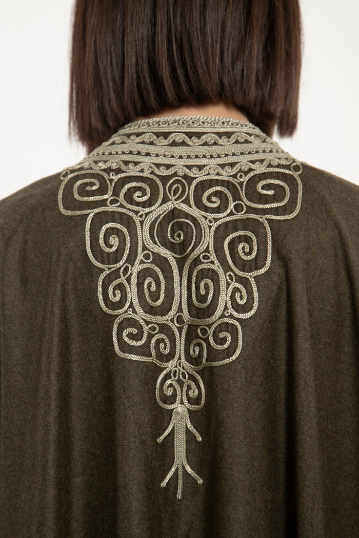 Wool & Cashmere Olive Green Abaya