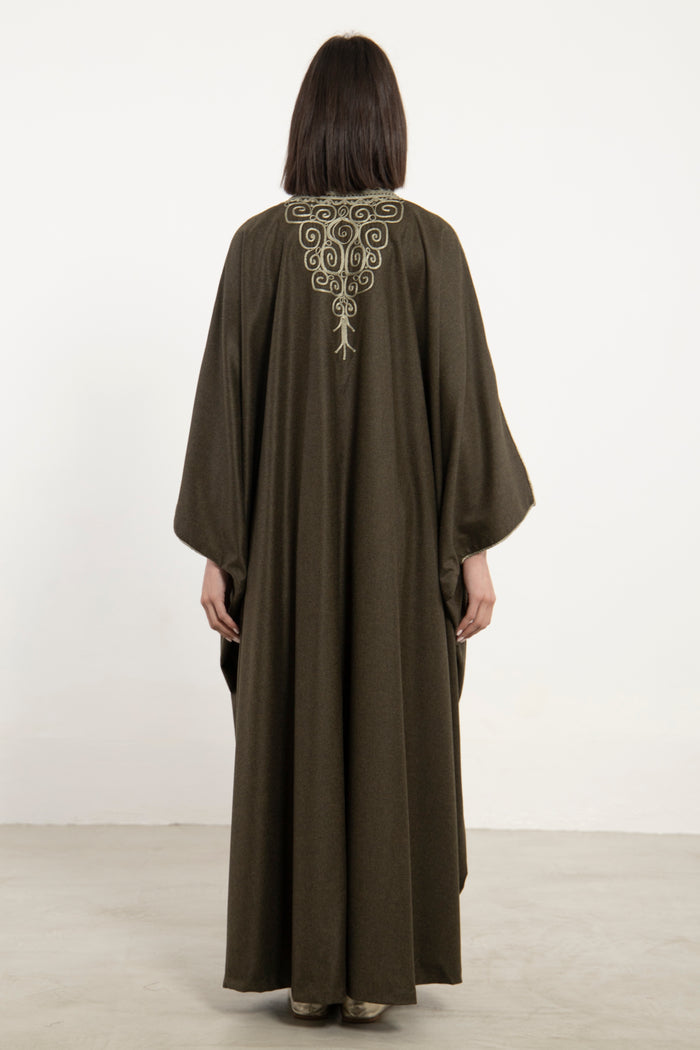 Wool & Cashmere Olive Green Abaya