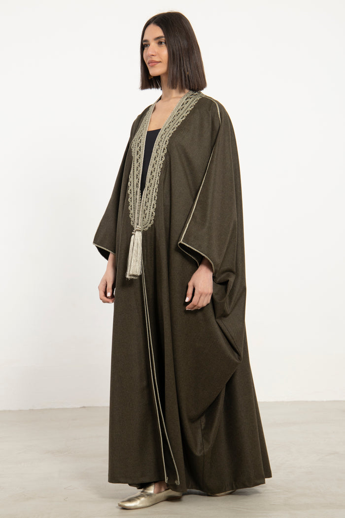 Wool & Cashmere Olive Green Abaya