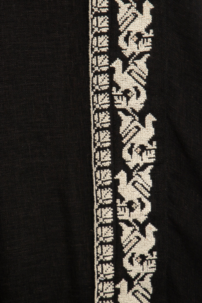 Yafa Linen Hand Stitched Black Set